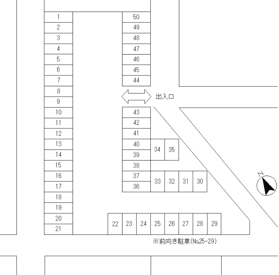 みどりヶ丘駐車場の駐車配置図