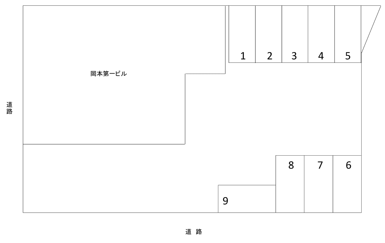 駅南岡本駐車場の駐車配置図