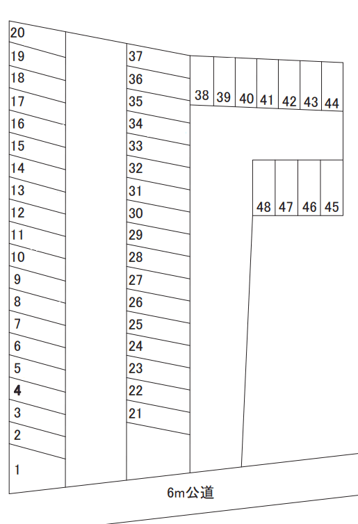 学生会館 Uni E’meal つくば春日(敷地外駐車場)の駐車配置図
