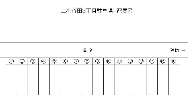 上小谷田3丁目駐車場の駐車配置図