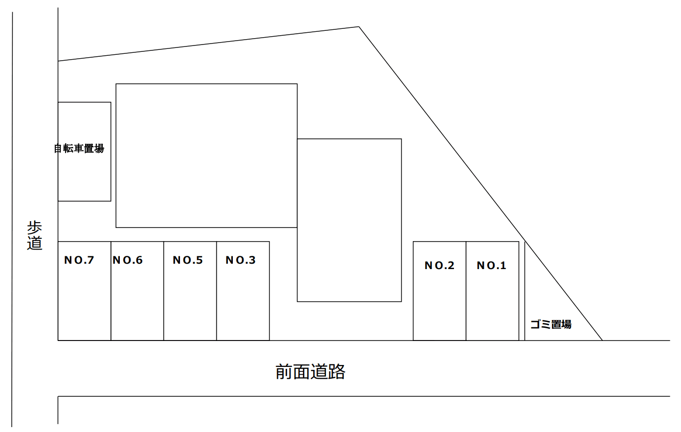 メゾン弥生月極敷地内駐車場の駐車配置図