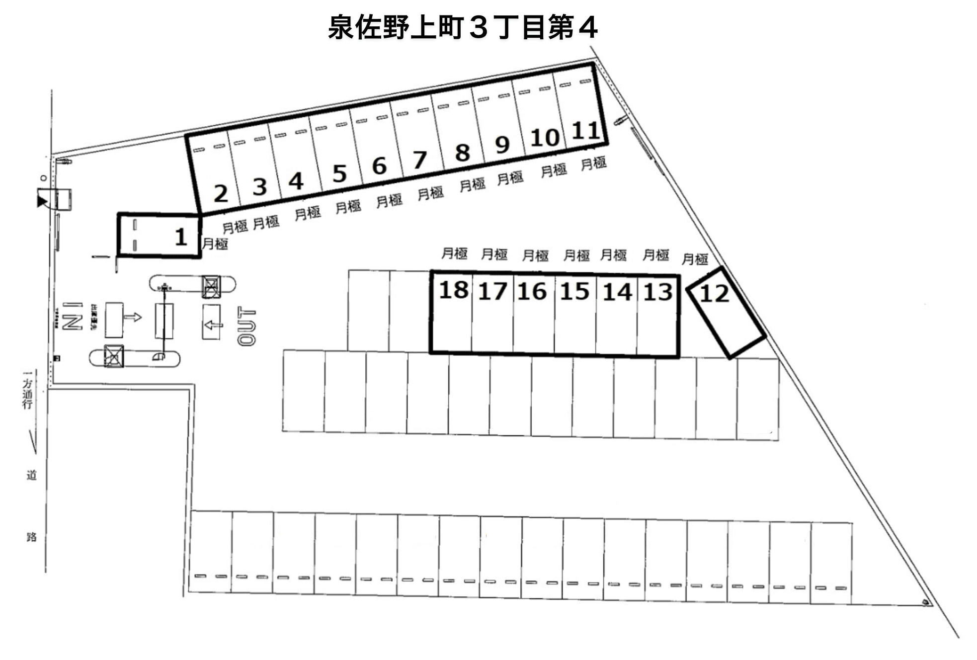 泉佐野上町3丁目第4の駐車配置図