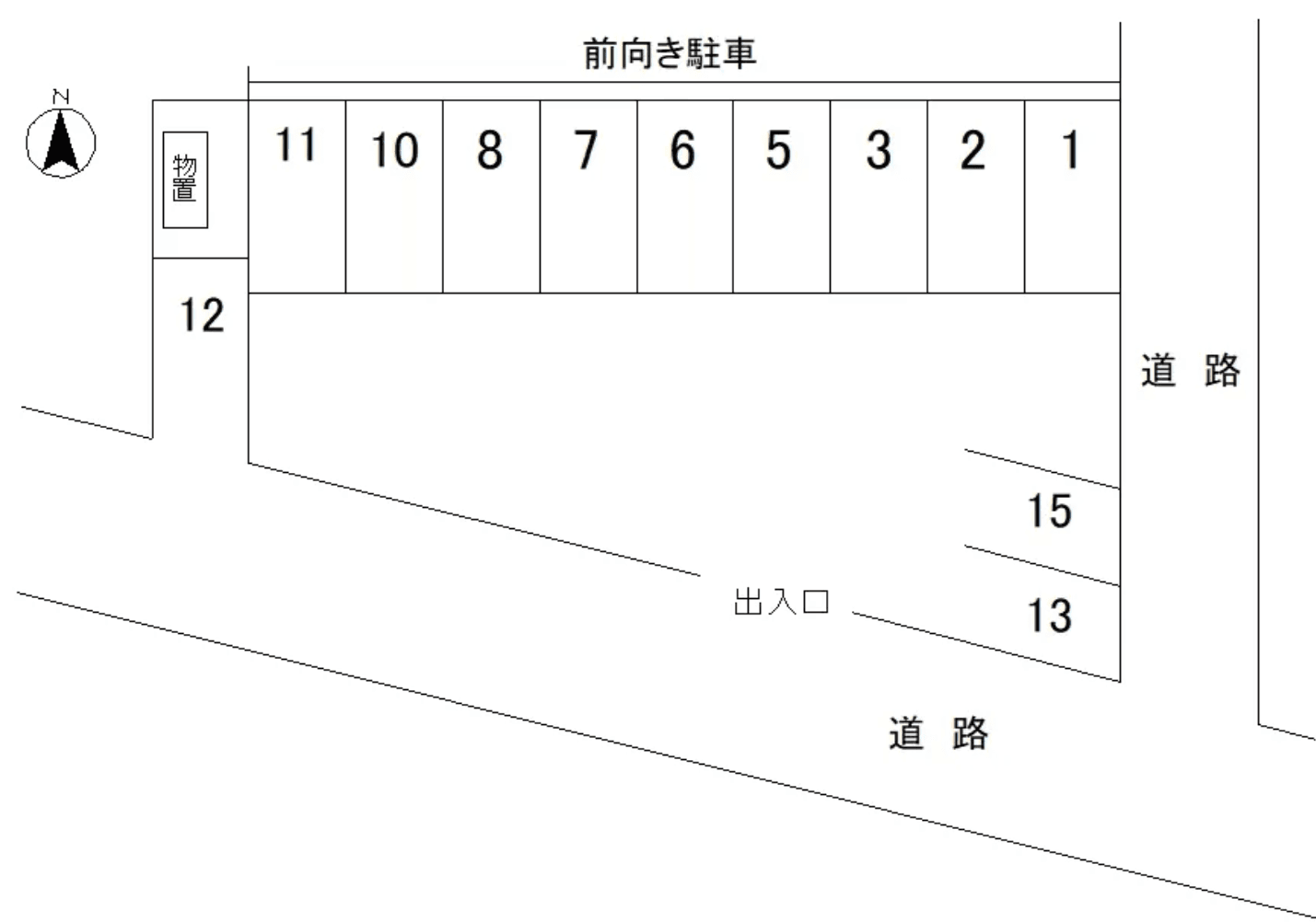 小島月極駐車場の駐車配置図