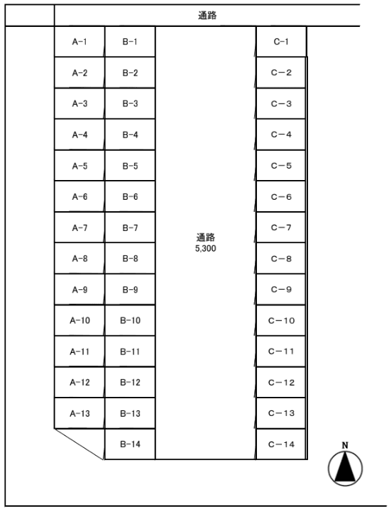 西条4丁目駐車場の駐車配置図