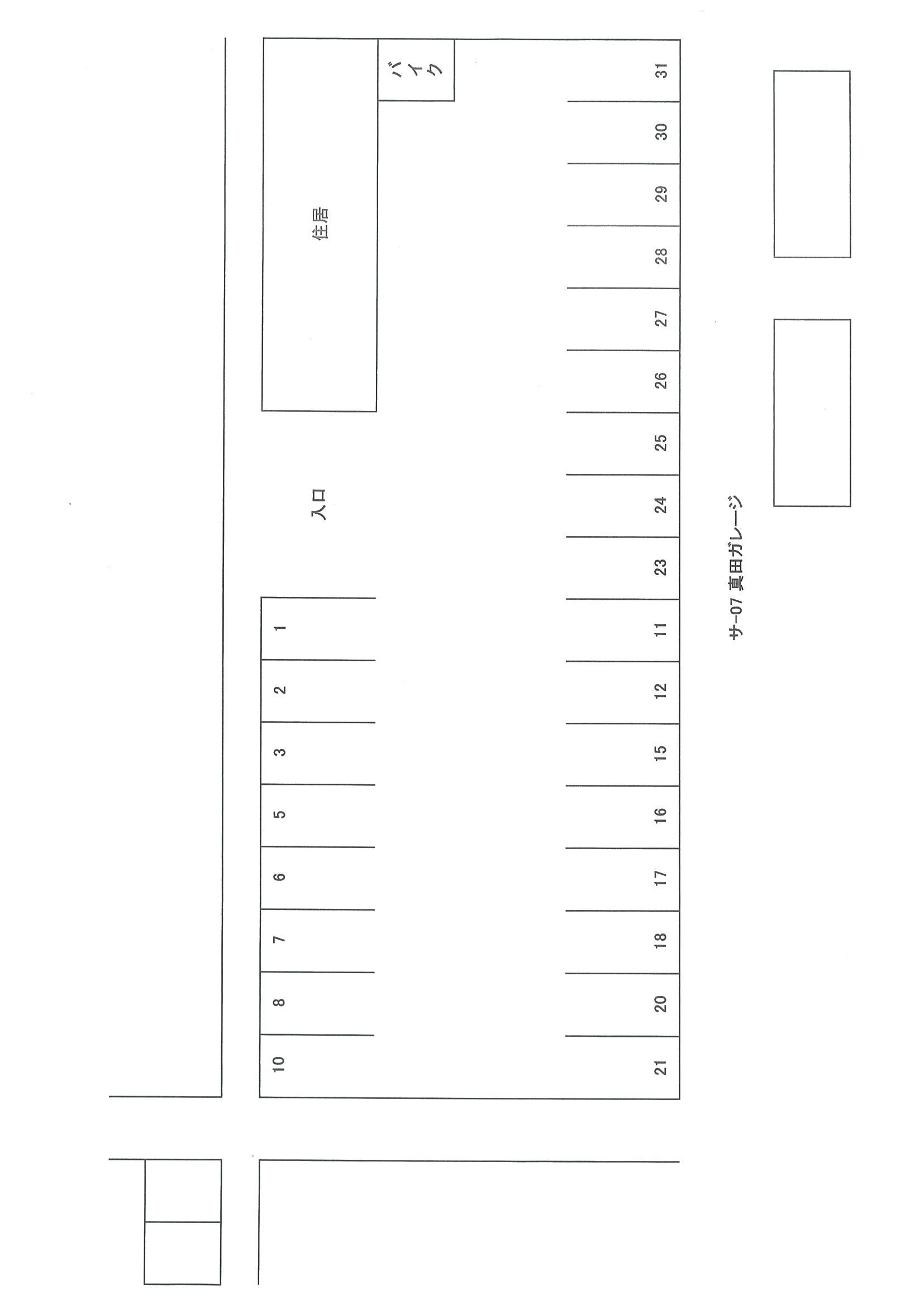大正町S駐車場の駐車配置図