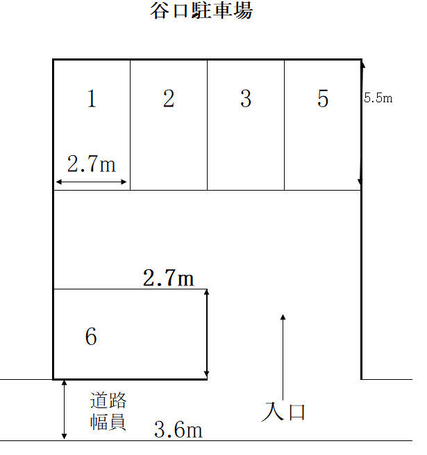 谷口駐車場の駐車配置図