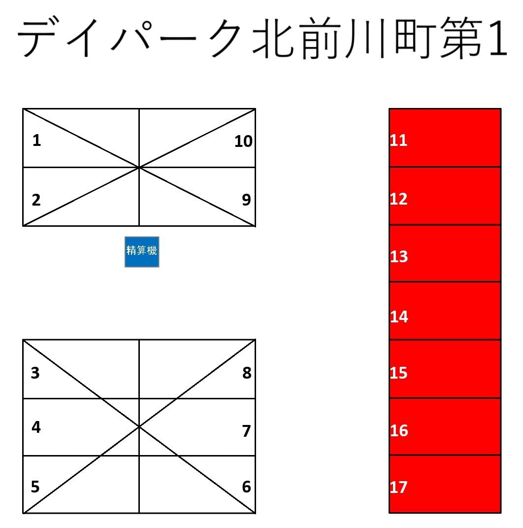 デイパーク北前川町第1の駐車配置図
