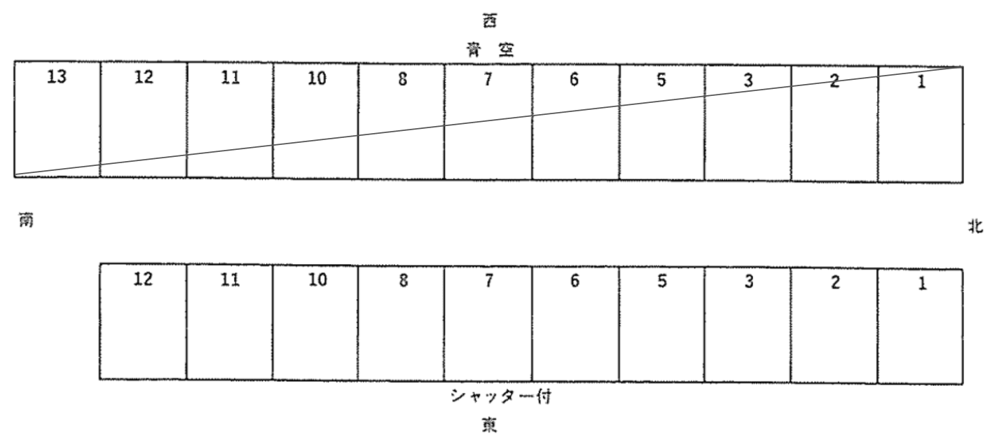 【シャッター付き】本町モータープールの駐車配置図