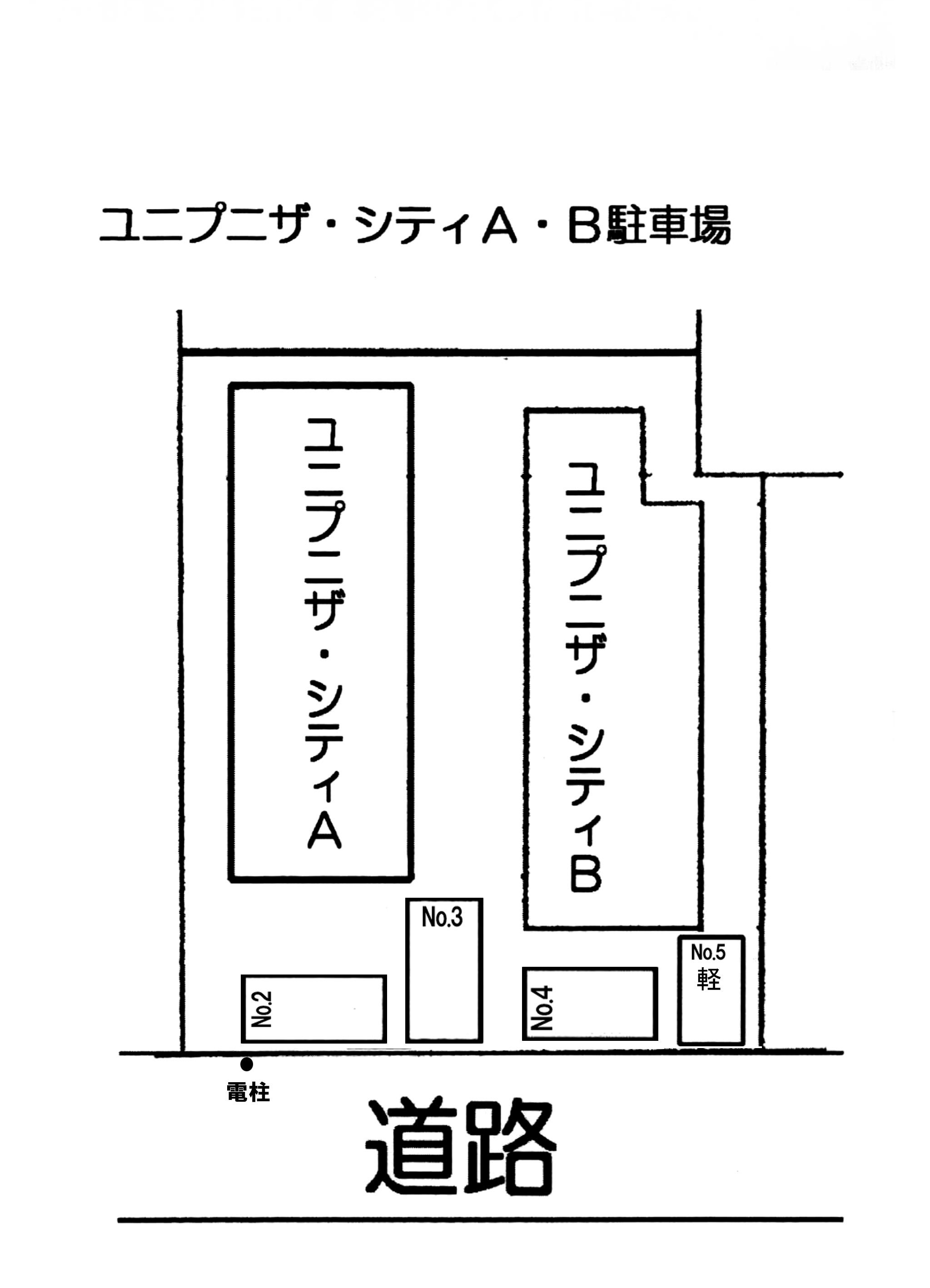 ユニプラザシティ駐車場の駐車配置図