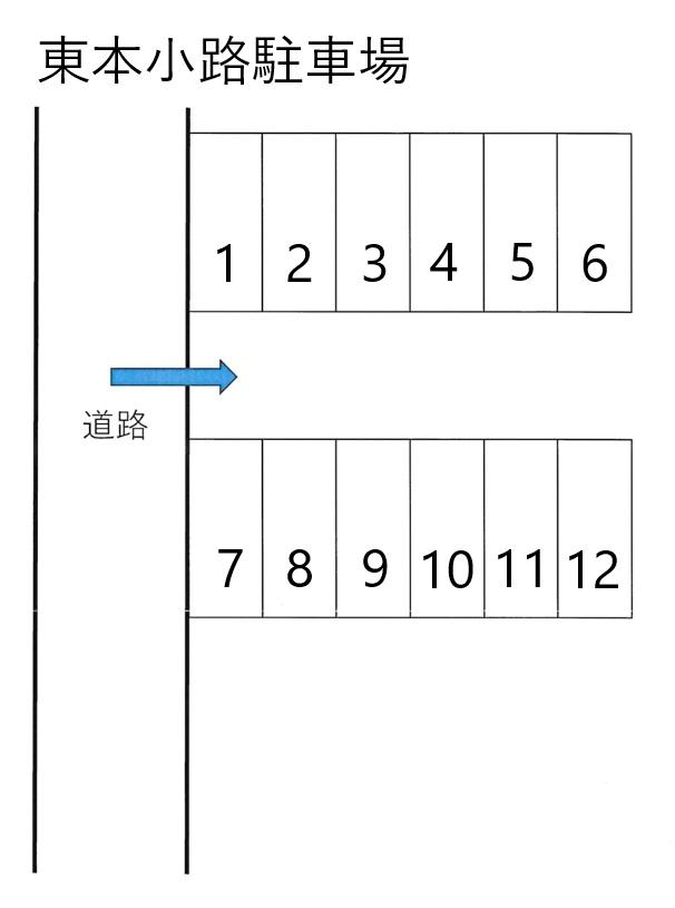 東本小路駐車場の駐車配置図