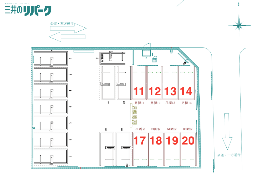平野西1丁目第4の駐車配置図