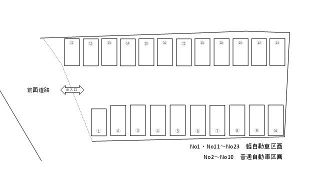 宮城6丁目駐車場の駐車配置図