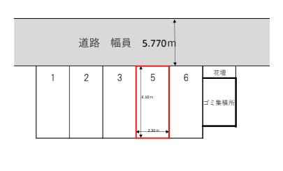 月見ガ丘テラスの駐車配置図