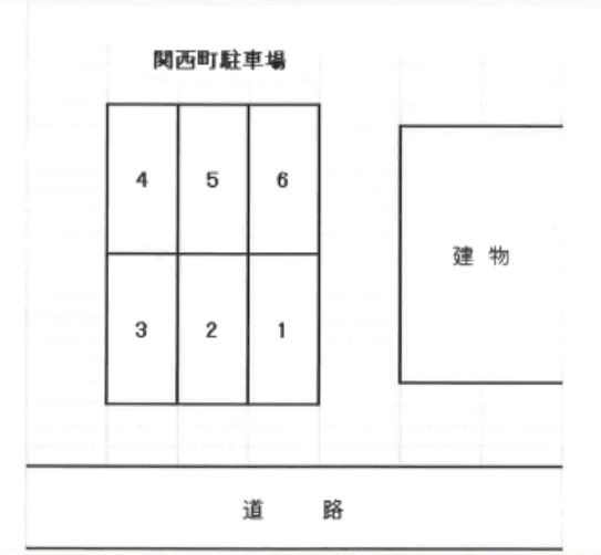 関西町駐車場の駐車配置図