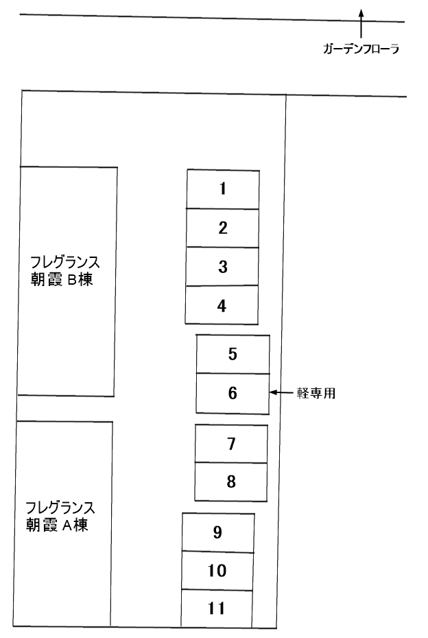 フレグランス朝霞Pの駐車配置図