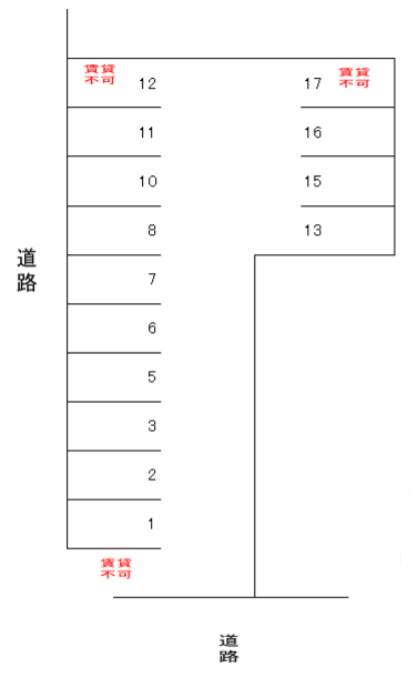 新松島町(OK)駐車場の駐車配置図