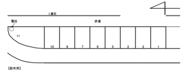 若林町 KW5 駐車場の駐車配置図