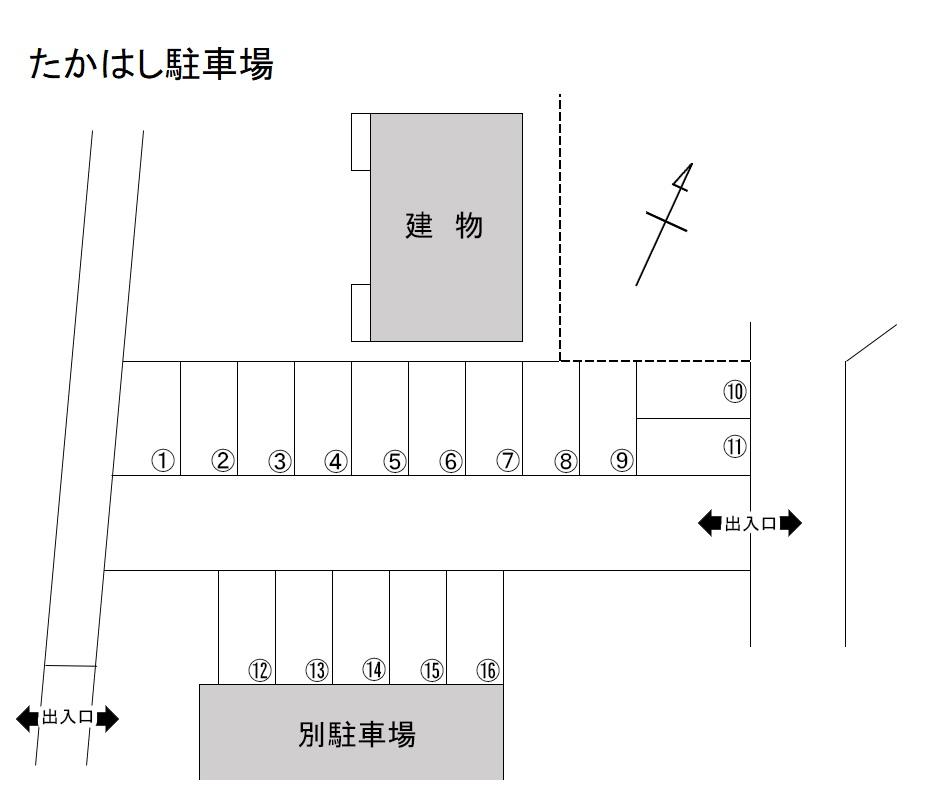 たかはし駐車場の駐車配置図