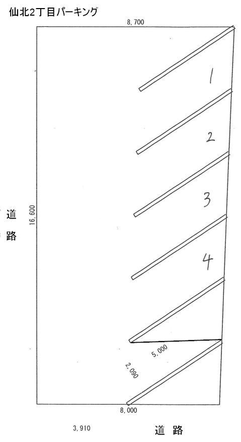 仙北2丁目パーキングの駐車配置図