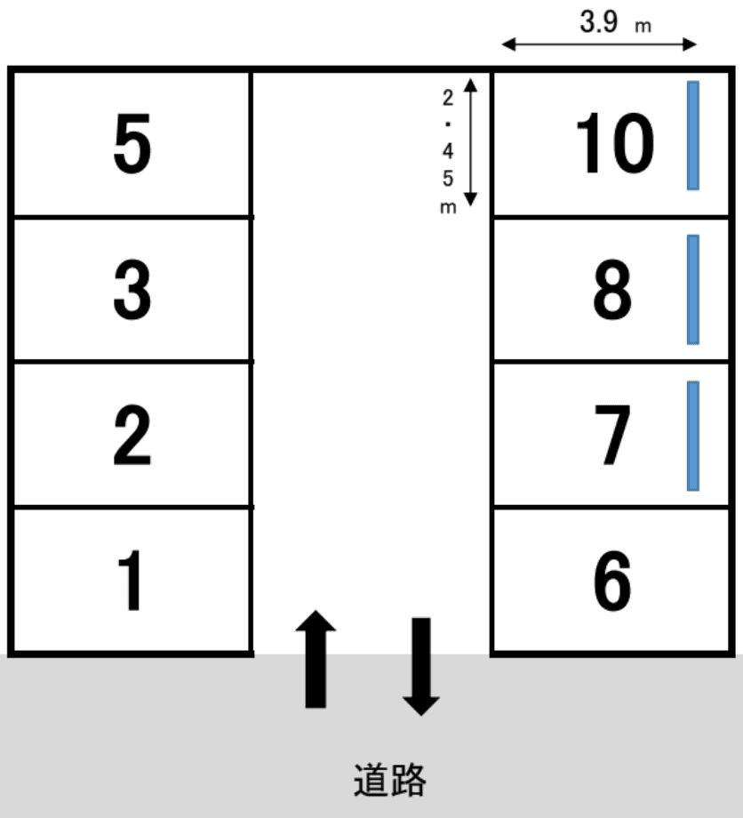 音羽モータープールの駐車配置図