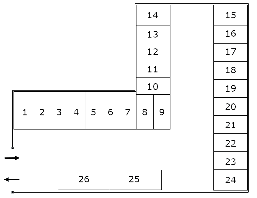 桜町1丁目駐車場の駐車配置図