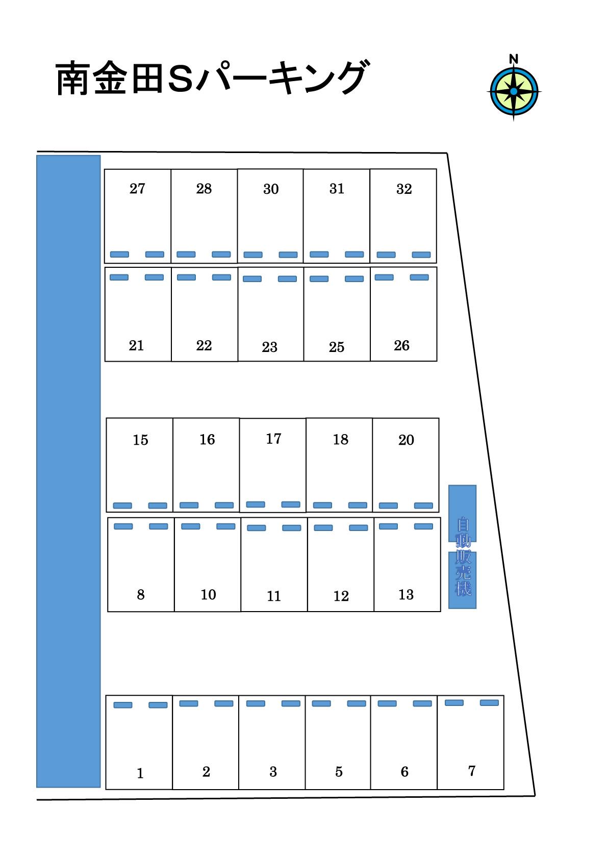 南金田Sパーキングの駐車配置図