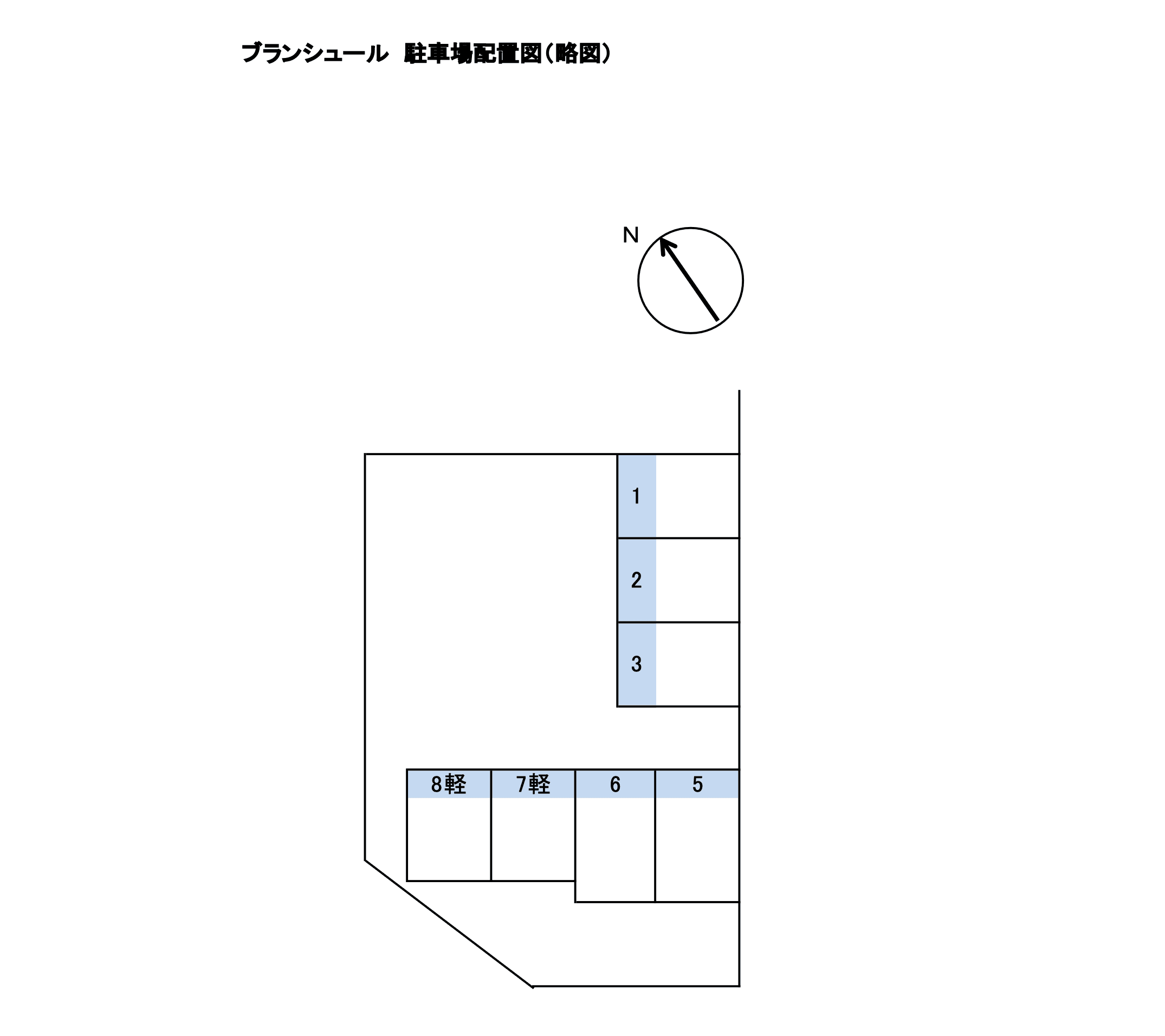 ブランシュール駐車場の駐車配置図