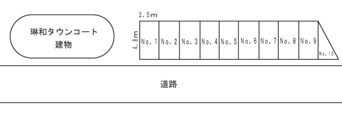 琳和タウンコート駐車場の駐車配置図
