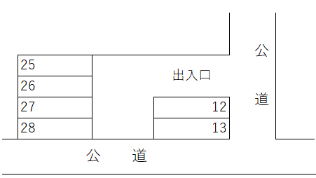 大高南山口Ⅰパーキングの駐車配置図