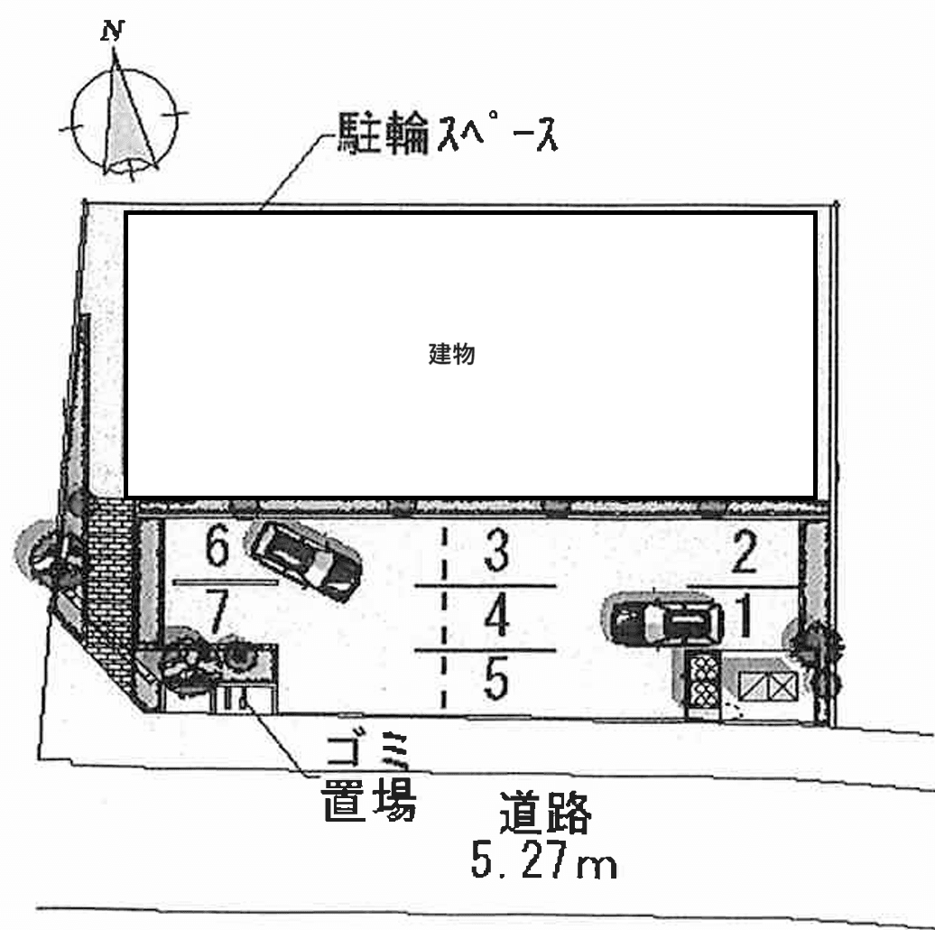 リベルテ木幡駅前の駐車配置図