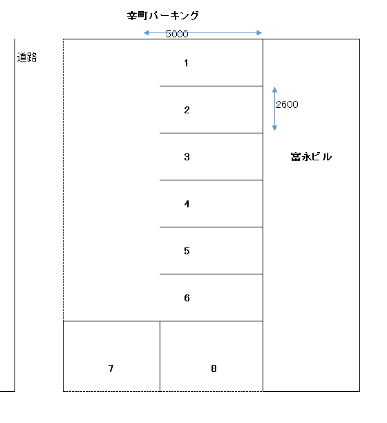 幸町パーキングの駐車配置図