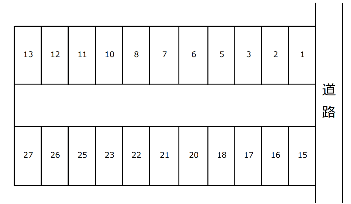 大岩駐車場の駐車配置図