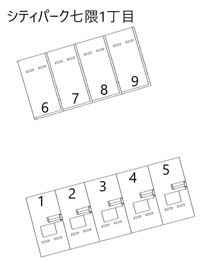 シティパーク七隈1丁目の駐車配置図