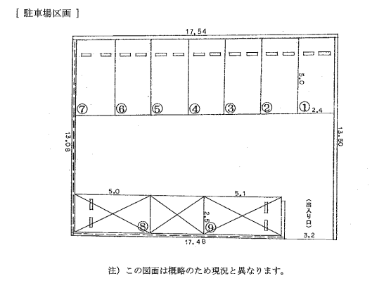 日限山4丁目駐車場の駐車配置図