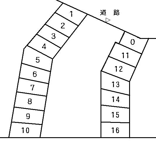 南太田2丁目駐車場の駐車配置図