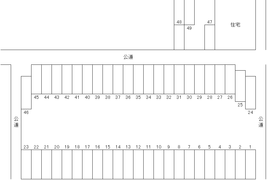 細田駐車場の駐車配置図