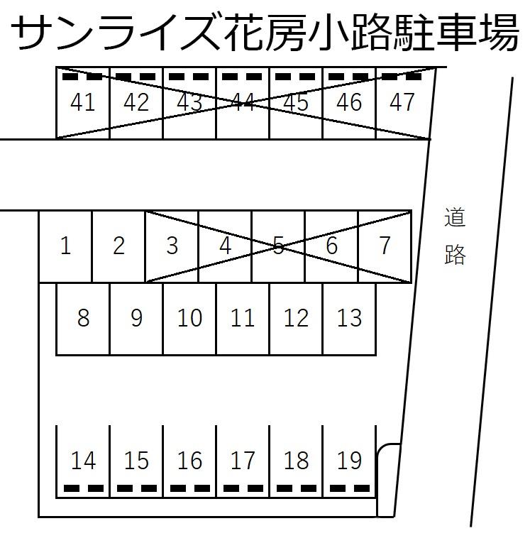 サンライズ花房小路駐車場の駐車配置図