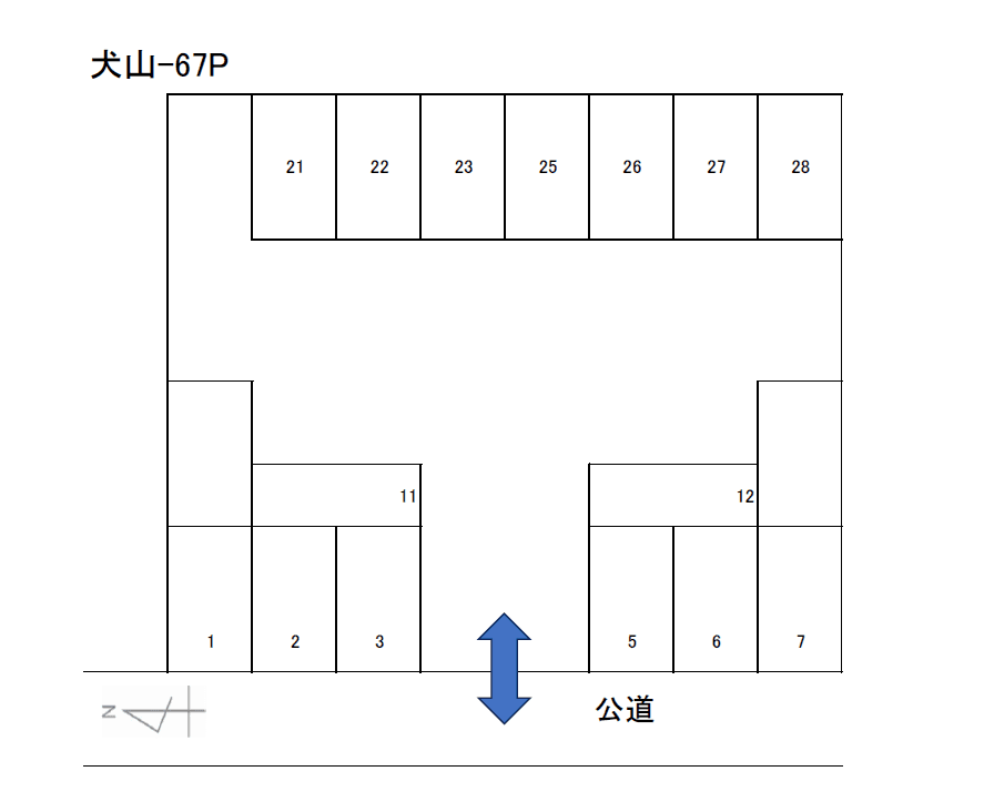 犬山-67の駐車配置図