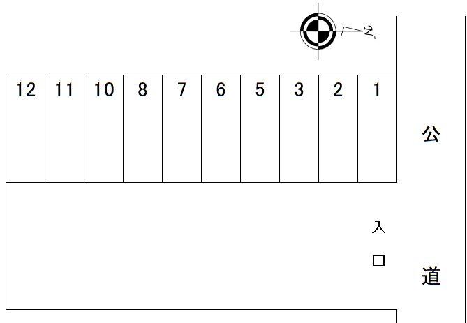 御願塚駐車場の駐車配置図