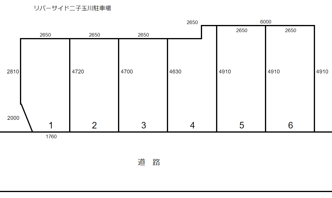 リバーサイド二子玉川 駐車場の駐車配置図
