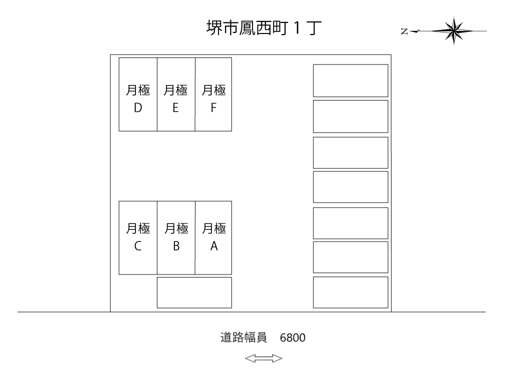 堺市鳳西町1丁の駐車配置図