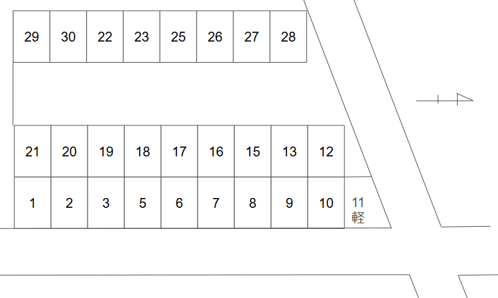 浜之郷・松永駐車場の駐車配置図