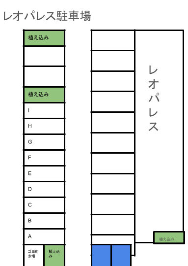レオパレスⅠ駐車場の駐車配置図
