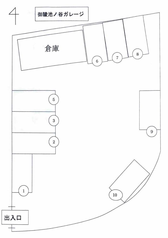 御陵池ノ谷ガレ-ジの駐車配置図
