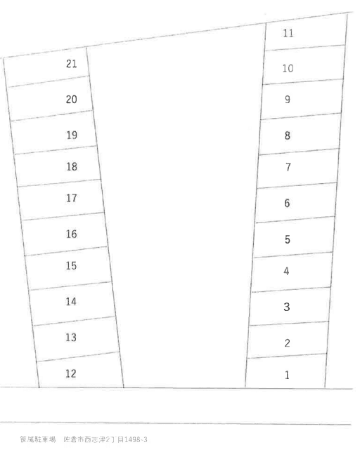 笹尾駐車場の駐車配置図