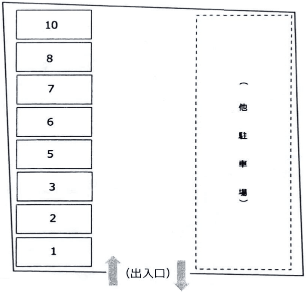 前島三丁目駐車場の駐車配置図