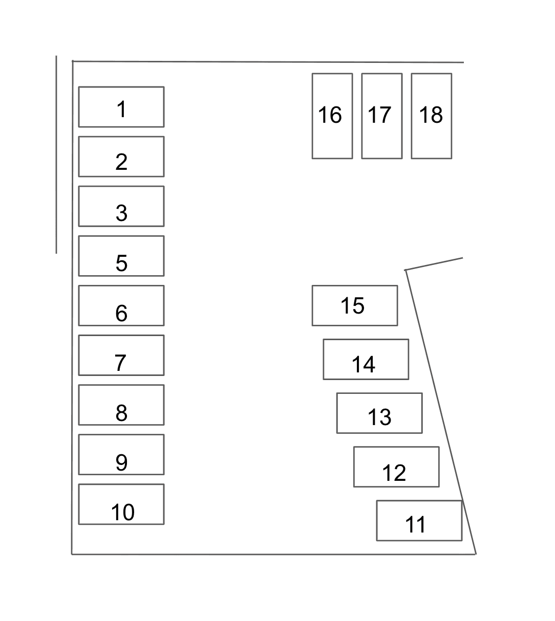 大澤月極第二駐車場の駐車配置図