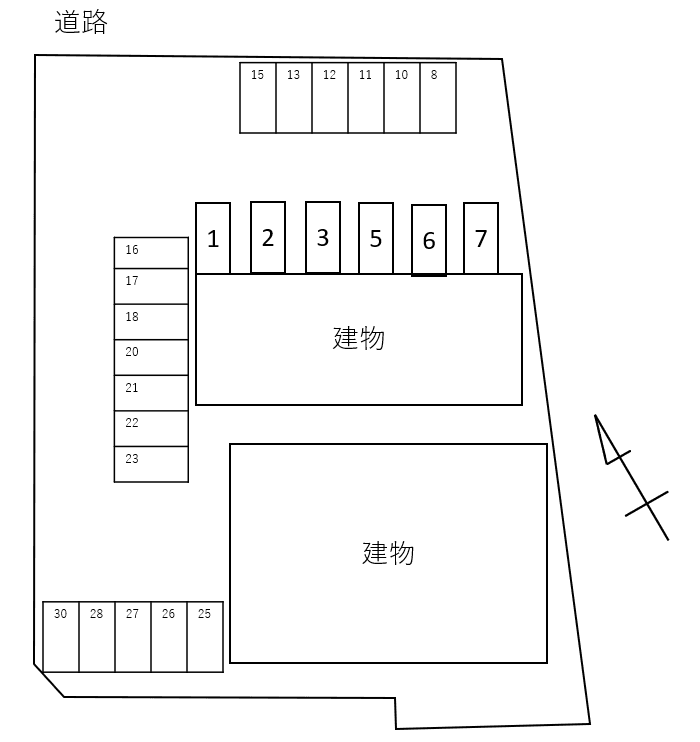 Arcadia Ⅰ別駐車場の駐車配置図