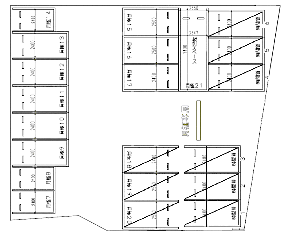ハッピータウンパーキングの駐車配置図