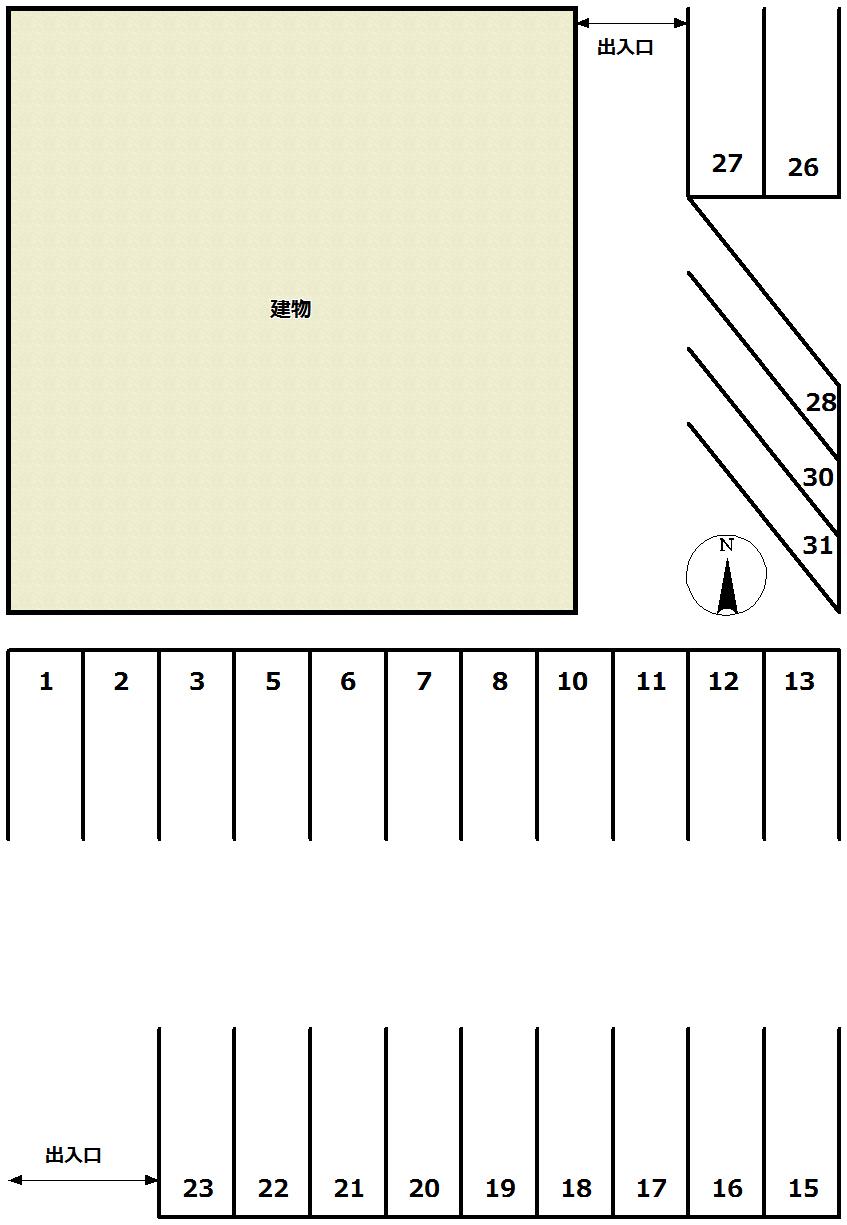 127前並町駐車場の駐車配置図